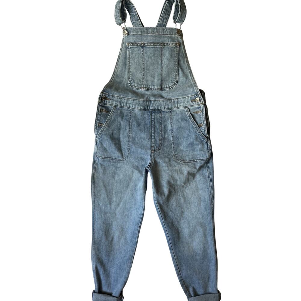 Old Navy Women's Light Wash Denim Bib Overall Jogger Ankle Cuffed Size 6
